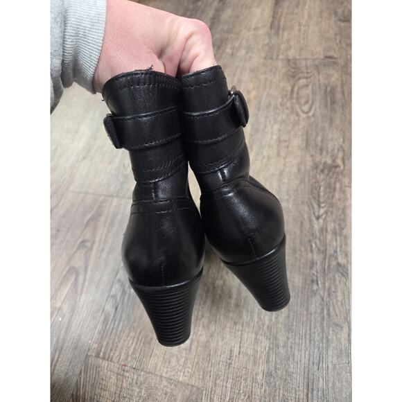 Clarks Dream Harmony Zip Ankle Black Leather Boots Shoes Size 7M Heel - Picture 4 of 8